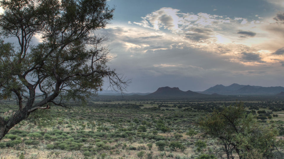 Sonnenuntergang in der Kalahari 